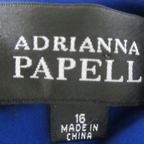 Adrianna Papell Women 16 Blue 3/4 Sleeve Ruched  Stretch Knit Midi Empire Dress - Picture 3 of 10